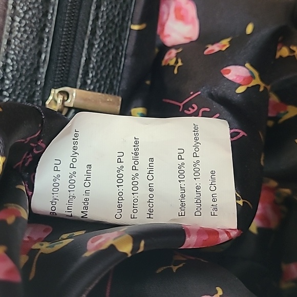 Betsey Johnson Black & White Striped Shoulder Bag with Pearl/Sequin Butterfly - Picture 12 of 15